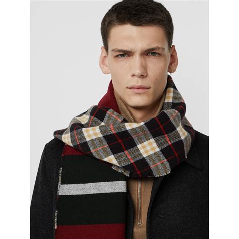 burberry reversible stripe and check wool cashmere scarf|The Burberry Scarf .